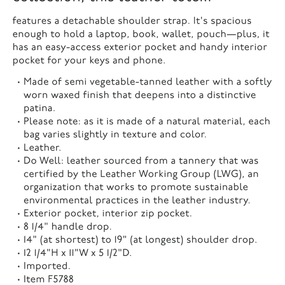 Madewell Medium Leather Transport Tote - Picture 13 of 13